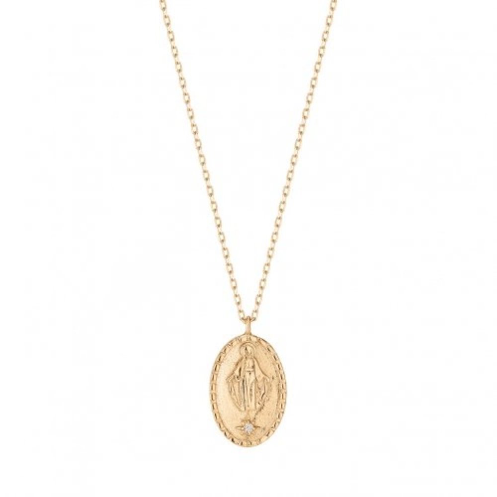 NWT Jesus Diamond Necklace // 10k Italian Solid Gold